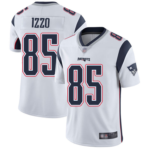 New England Patriots Football 85 Vapor Untouchable Limited White Men Ryan Izzo Road NFL Jersey